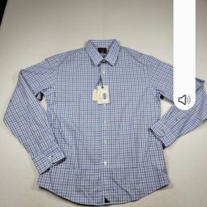 UNTUCKit Medium Men's Long Sleeve Button Up Shirt Blue White Checks New